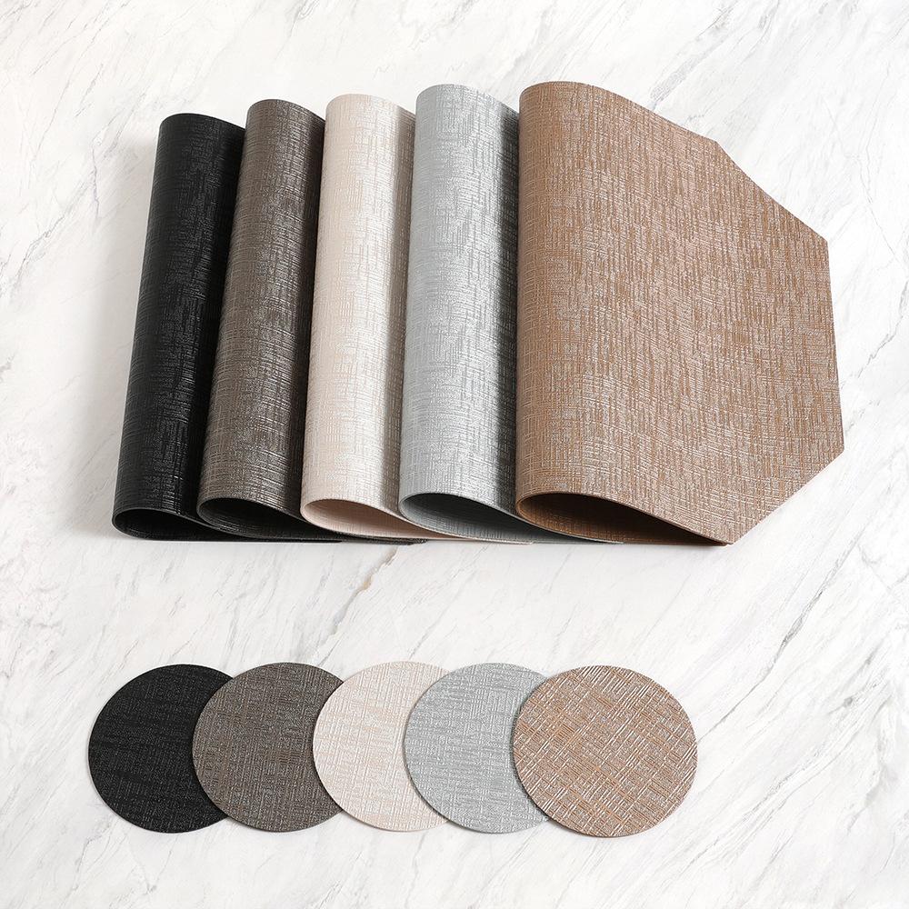 Leather placemat Polygonal dining table mat Anti-scalding and heat insulation mat Waterproof and oil-proof Western food mat Premium sense coaster
