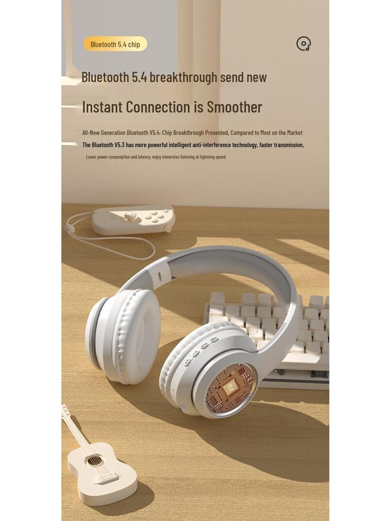 Модные полноразмерные Bluetooth-наушники с мощным басом для спорта и киберспорта