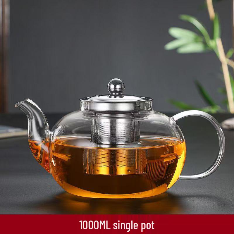 Matte High Borosilicate Glass Teapot Set with Built-in Stainless Steel Filter, High Temperature Resistant