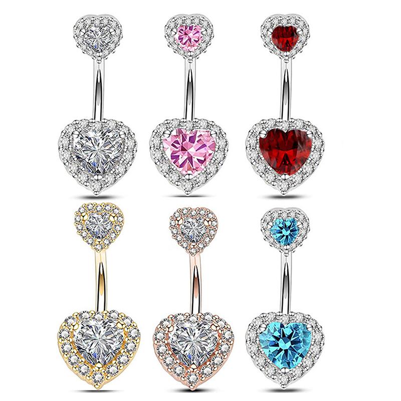 Кольцо в форме сердца для пупка, пирсинг пупка, ювелирные изделия из нержавеющей стали для пирсинга живота