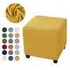 1PC Stretchy Durable Ottoman Soft Square Fitted Cover Wrinkle-Resistant Velvet Easy-to-Install Slipcover Washable