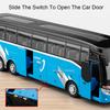 1:30 Моделей Игрушечных Автобусов для Бизнеса Двухэтажные Автобусы Дальнего Следования Сплав Литье под Давлением Звук Свет Двери Открываются Оттянуть Назад для Подарков Детям