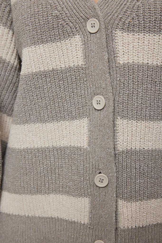 Women's Fashionable Stylish Cardigan Mink More Sustainable Wide Fit Soft Textured Knitwear Cardigan