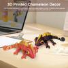 3D Printed Chameleon Figurine Movable Eyes Mini Lizard Figure Articulated Animal