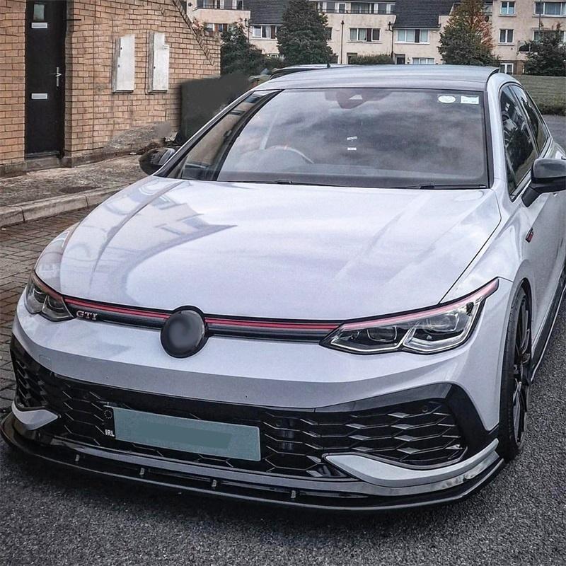 For Volkswagen Golf 8 MK8 GTD GTE R-Line GTI Clubsport 2020-2024 Maxton Style Front Bumper Lip Spoiler Splitter Guard