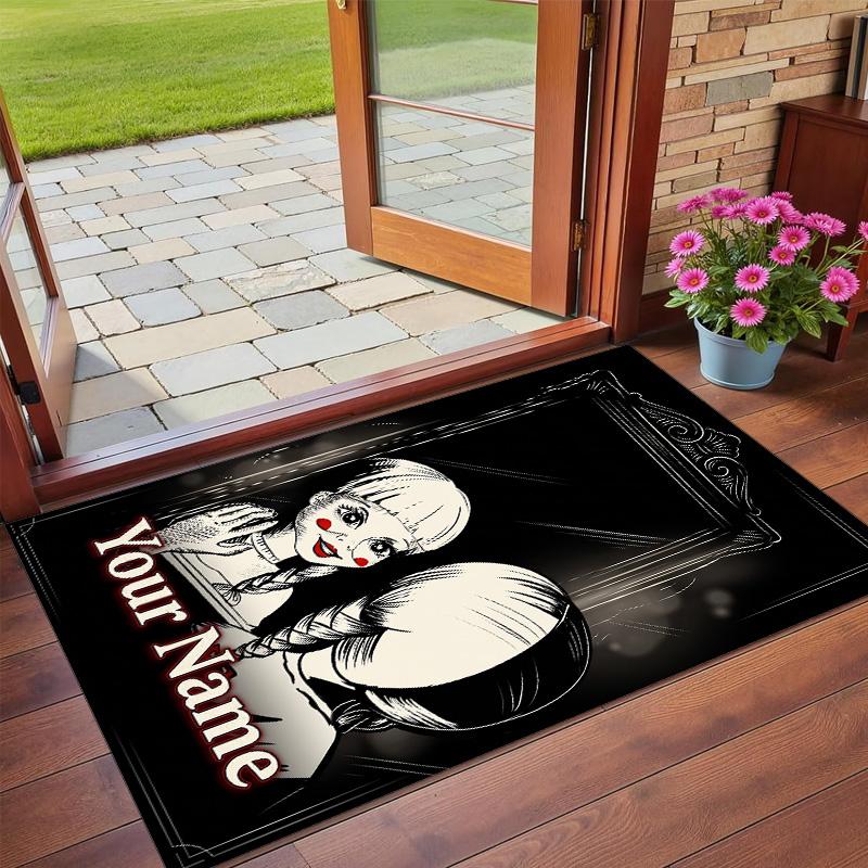 Crystal Velvet Rug Custom Name Text, Soft Non Slip Floor Mat Home DecorThe Conjuring Annabelle