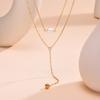 Колье-лариат с подвеской-планкой 'Y', Длинная цепочка из нержавеющей стали, Женские ожерелья Трендовые