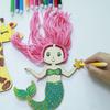 12 шт. Набор деревянных подвесных поделок «Русалка» DIY Раскрашивание Набор для раскрашивания на День Рождения Украшение Узлы Подарочные принадлежности