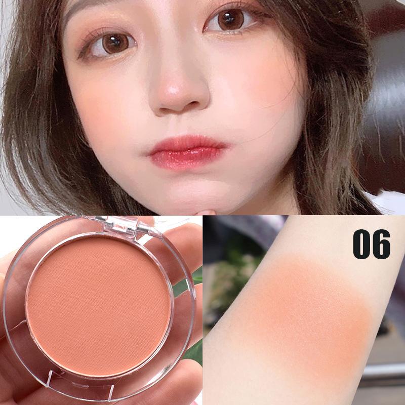 6 Colors Single Blush Palette Waterproof Lasting Natural Face Red Rouge Powder Fashion Cream Blusher