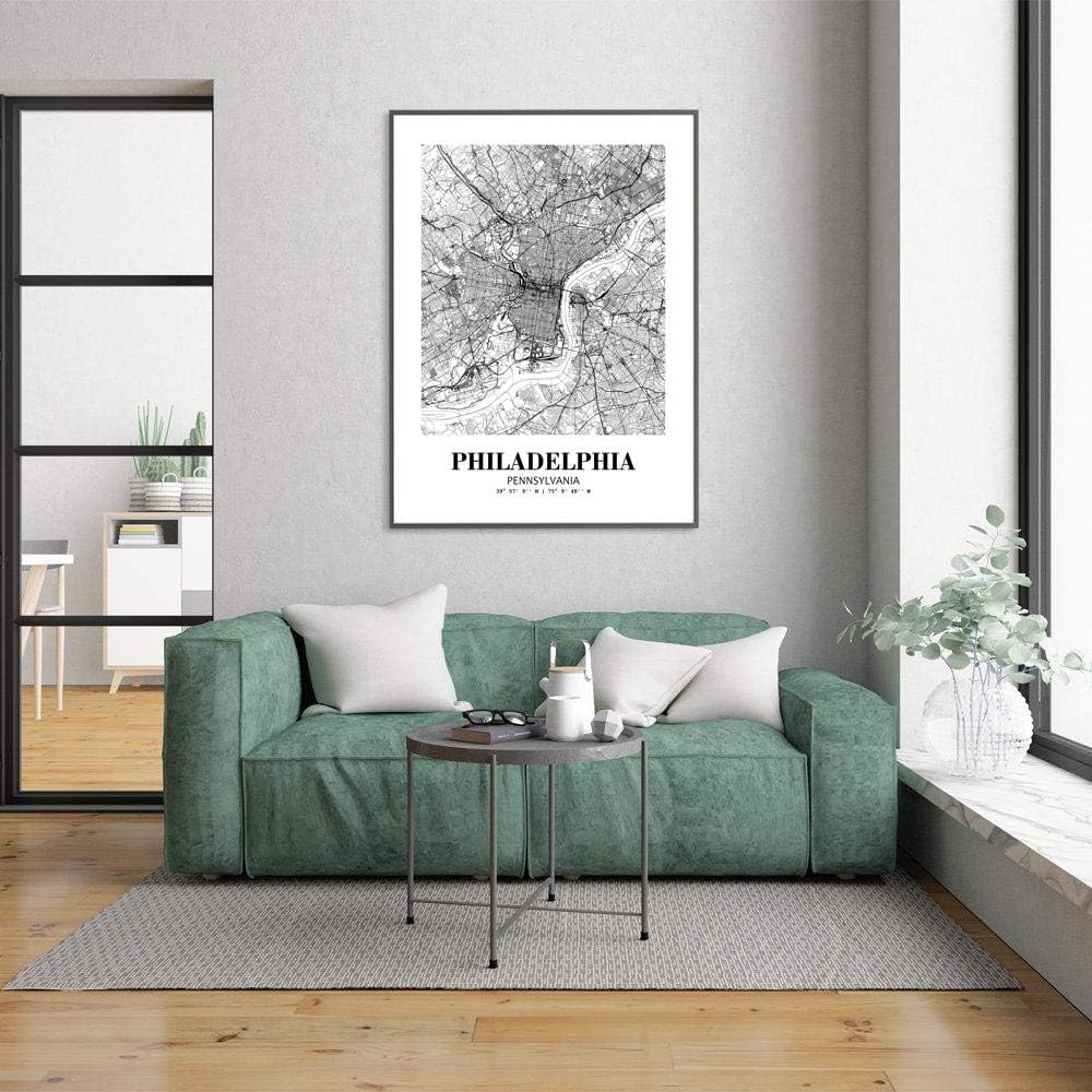 Eleville 8X10 Unframed Philadelphia Pennsylvania City View Abstract Road Modern Map Art Print Poster Wall Office Home Decor Minimalist Line Art