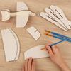 1-5 шт. Деревянный заготовка Самолет DIY Поделки Детская Раскраска Игрушка Подарки на День Рождения Рождественский Подарок Незавершенная Деревянная Модель Самолета