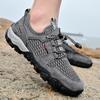 Men’s Outdoor Hiking Shoes Grey Driving Shoes Casual Slip on Summer Black Mesh Shoes Plus Size 45 46