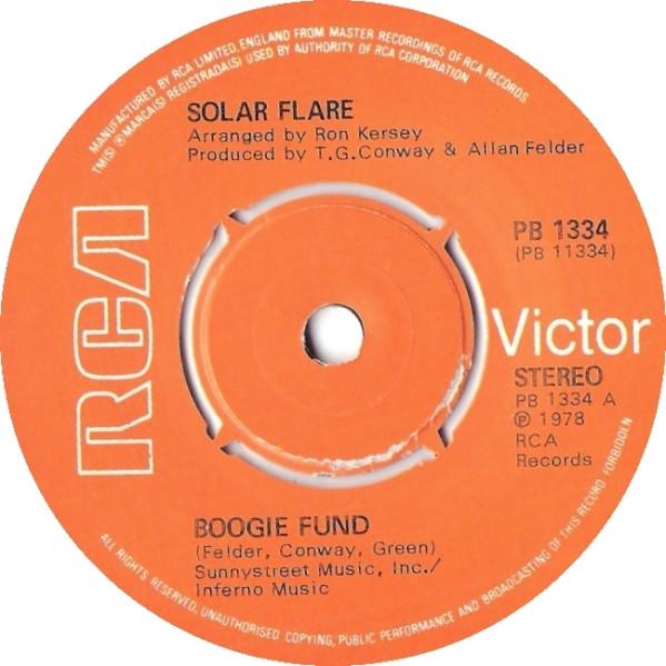7-дюймовая пластинка SOLAR FLARE Boogie Fund PB1334 RCA Victor 1978 Великобритания SoulFunk Б/у