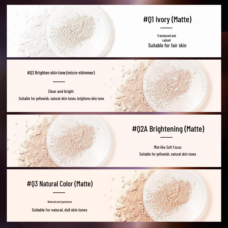 MYG Vitality Light Медовая Рассыпчатая Пудра: Контроль жирности, Водостойкий, Потостойкий, Стойкий матовый финиш с бесплатной кистью для румян.