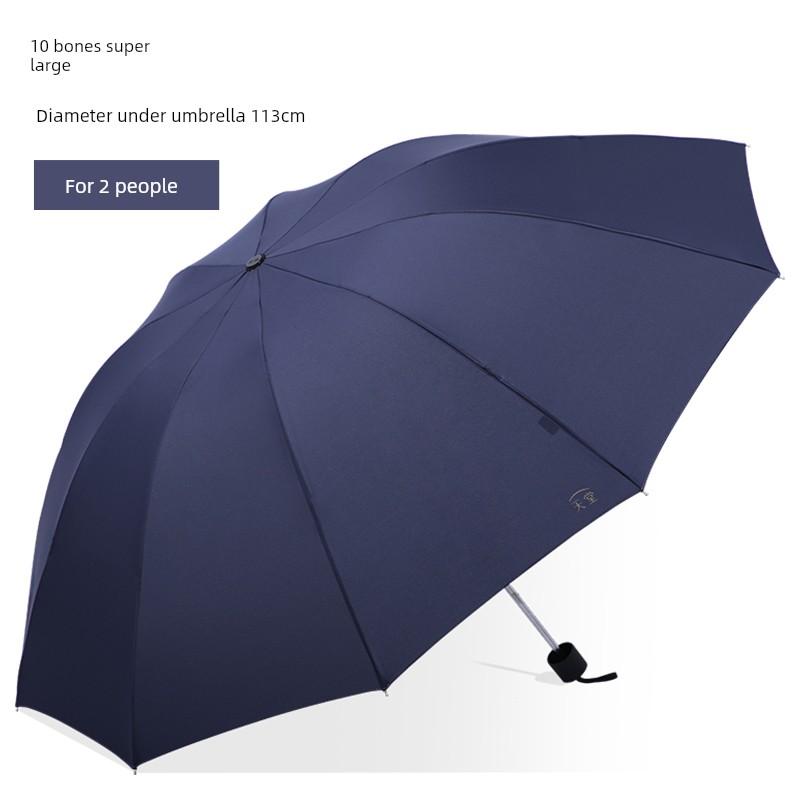 Paradise Umbrella Plaid Umbrella 10-Rib Extra Large Umbrella 70% off Fold Extra Large Double Umbrella Reinforced Black Coating Sun and Rain Umbrella