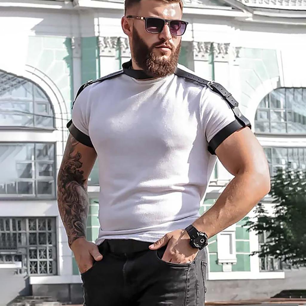 Мужские кожаные подтяжки ремень бондажные ремни для тела модные регулируемые подтяжки подтяжка с панк портупеей ремнями экзотический аксессуар