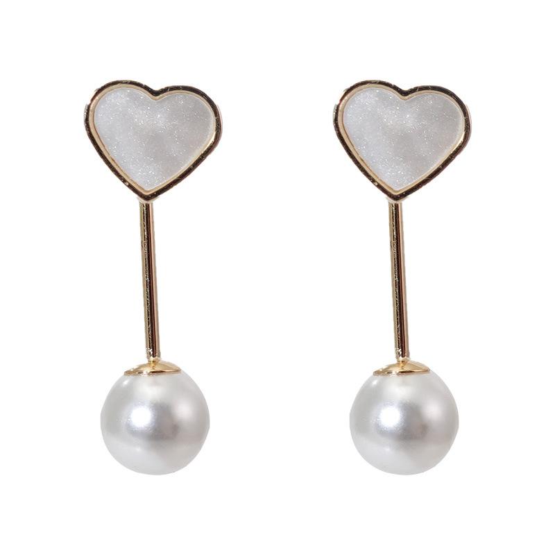 Серьги-гвоздики из натуральной ракушки Love, модные персонализированные серьги с жемчугом сзади, серьги-звезды Niche Design