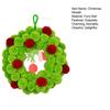 13 Inch Christmas Green Elf Wreath for Front Door Plush Pompom Ball Wreath with Wooden Elf Hand for Winter Wall Window Fireplace Door Tree Decor