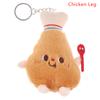 1Pc Food Plush Keychain Hamburger  Dog French Fries Stuffed Doll Pendant Toy