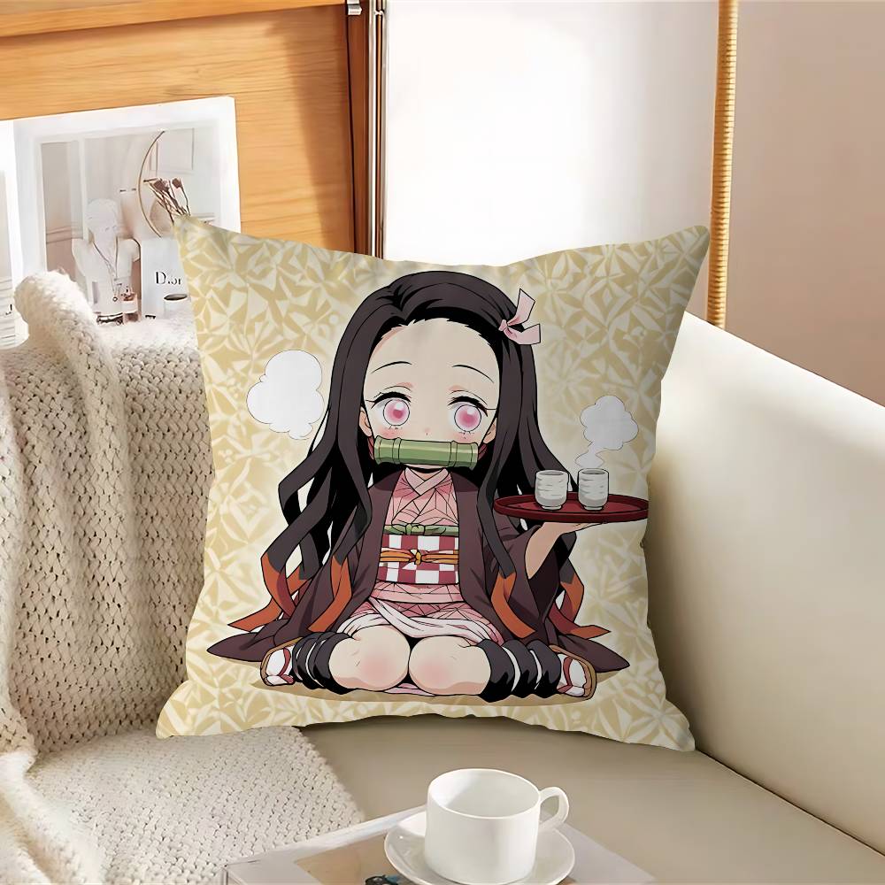 DemonS Slayer KamadoS N-Nezuko Наволочка Съемная Моющаяся Наволочка – Всесезонный Мягкий Лен