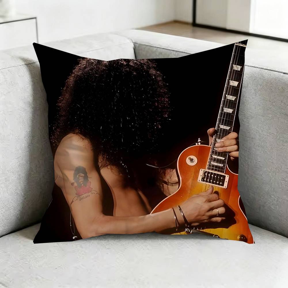 Slash GNR band Guns N RRoses Square DoubleSided printed Pillow Case Bedroom Bedside Pillow Sofa Cushion Cover Gift