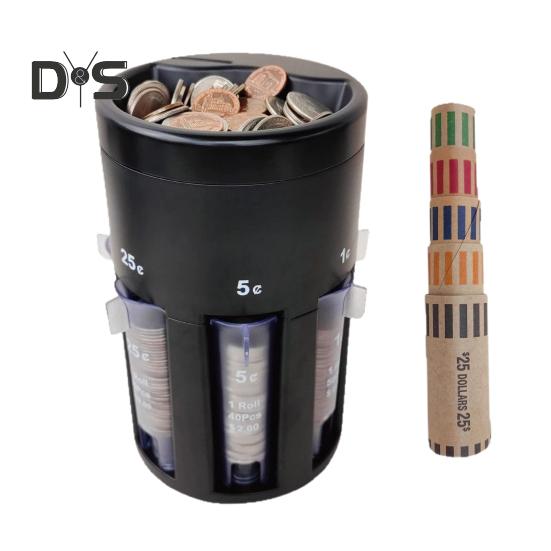 Автоматическая сортировочная машина для монет с 5 трубками, цифровой счетчик монет, упаковщик, портативный органайзер для монет, счетчик сдачи для домашнего бизнеса