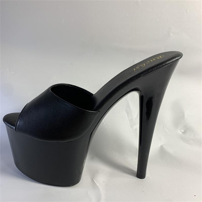Одно слово с модными сандалиями женские 2025 новые черные туфли на высоком каблуке классные тапочки женская одежда водонепроницаемый стол белый