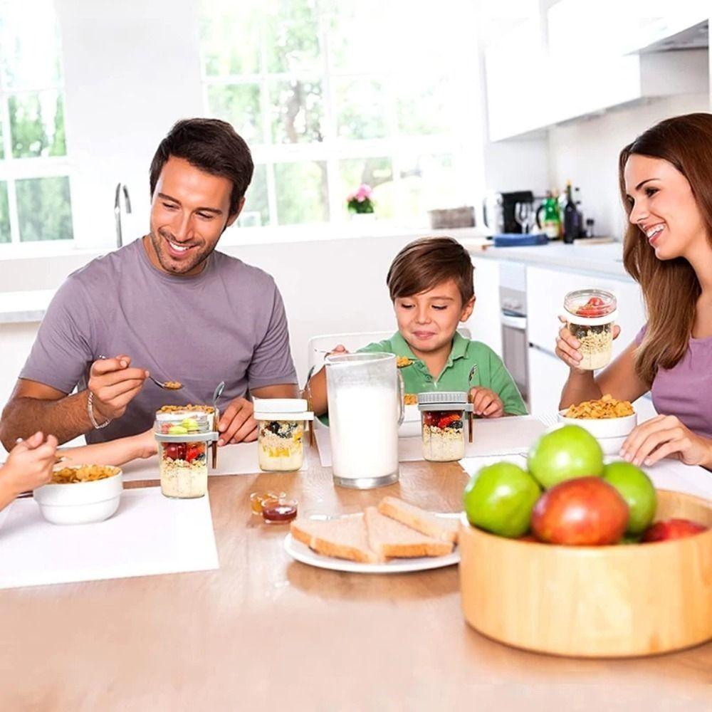 Контейнеры для йогурта 16 унций с крышками, банки для хранения хлопьев, стеклянные бутылки, контейнеры