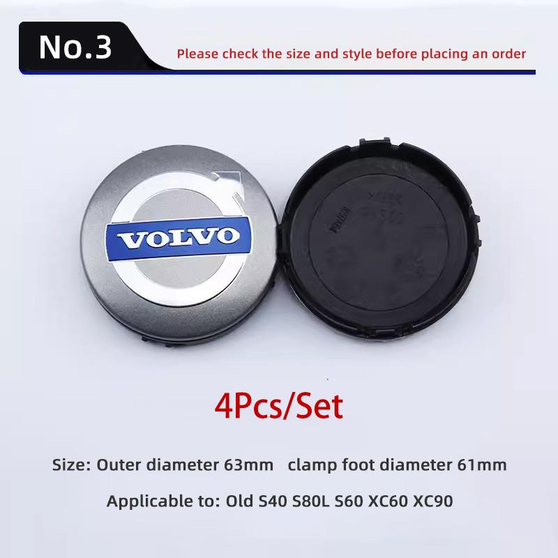 4Pcs Original Car Wheel Center Cap Emblem Hub Cover For Volvo XC90 V90 V60 XC60 V40 S80 S60 S90 C40 XC40 V70 XC70 C30 C70 EX90