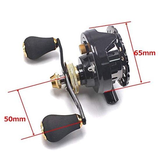 Wellvie classy cage fishing raft reel black porgy octopus squid drop left-handed 2.6:1 aluminum machine cut 6+1BB raft reel hechi fishing single-axis