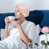 1 шт. Шляпа для сна из имитации шелка, двухслойная, повязка на голову для макияжа, головной убор, шляпа с перекрестным узлом, шапочка для душа