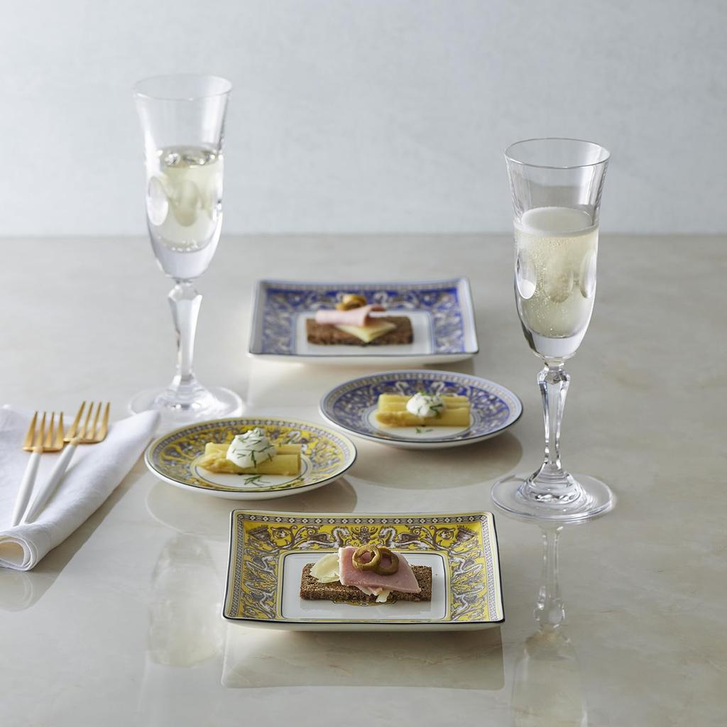 [Officially Imported] Wedgwood Florentine Citron Square Tray, Approximately 14.5cm, Yellow, Product Number 1076509