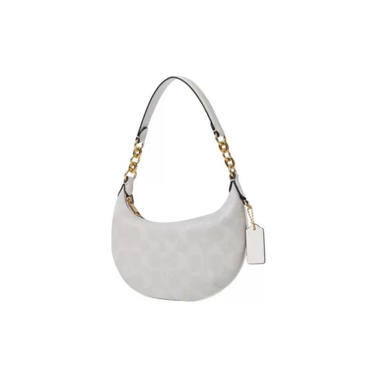 Coach Payton 28 Classic Monogram Zip Closure Coated Canvas And Smooth Leather Tote Shoulder Bag Large Women bags Gold Multicolor CE620-IMRFF
