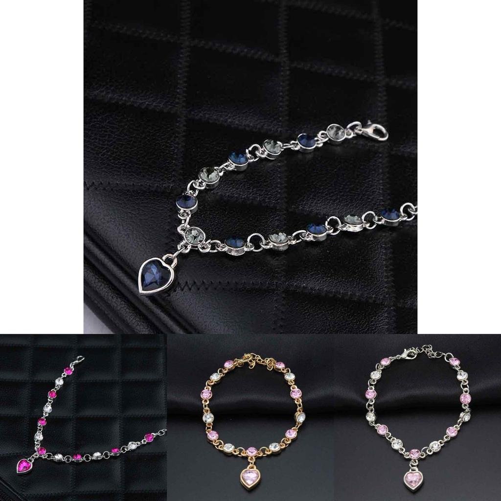 Изысканный Самый Горячий Женский Женский Кристалл Стразы Браслет Океанский Синий Браслет Цепочка Сердце Для Элегантного Стиля