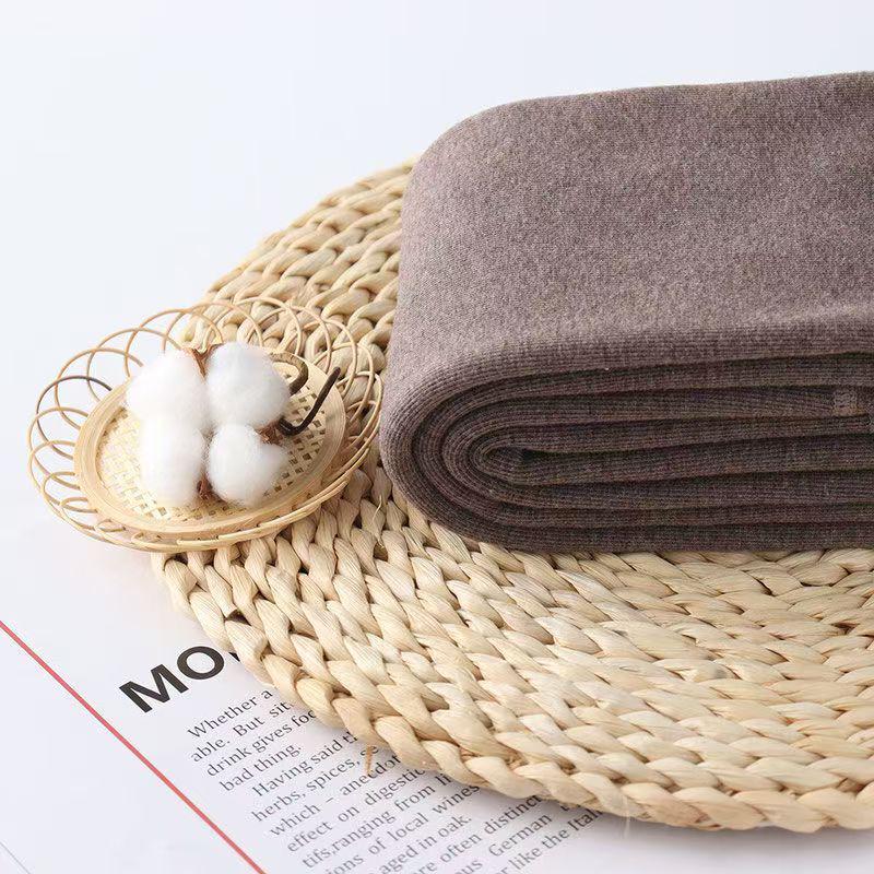 Женские флисовые леггинсы в рубчик из полосатого хлопка: Плотные колготки с высокой талией для осени/зимы, утягивающие и теплые.