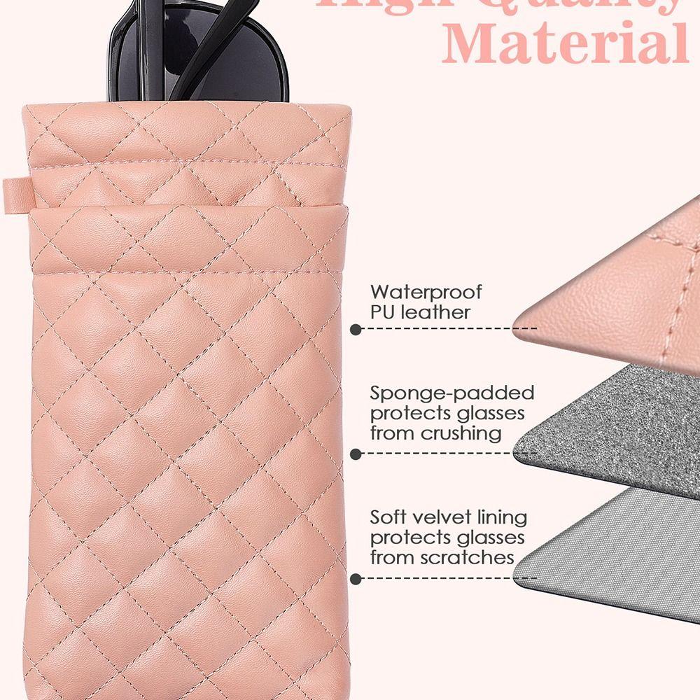 PU Leather Sunglasses Bag Waterproof Sunglasses Protective Cover Double-layer Eyeglasses Pouch