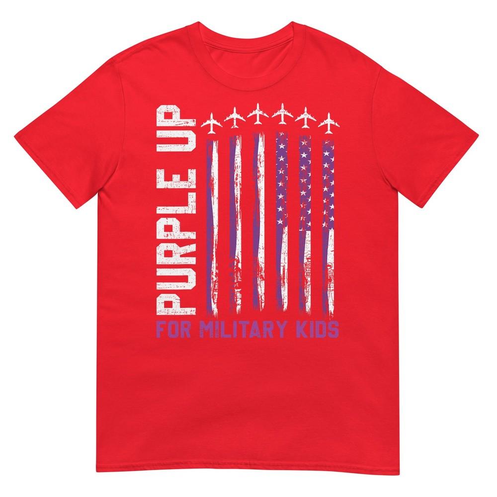 Purple Up For Military Kids Flag Military Child Month Tshirt