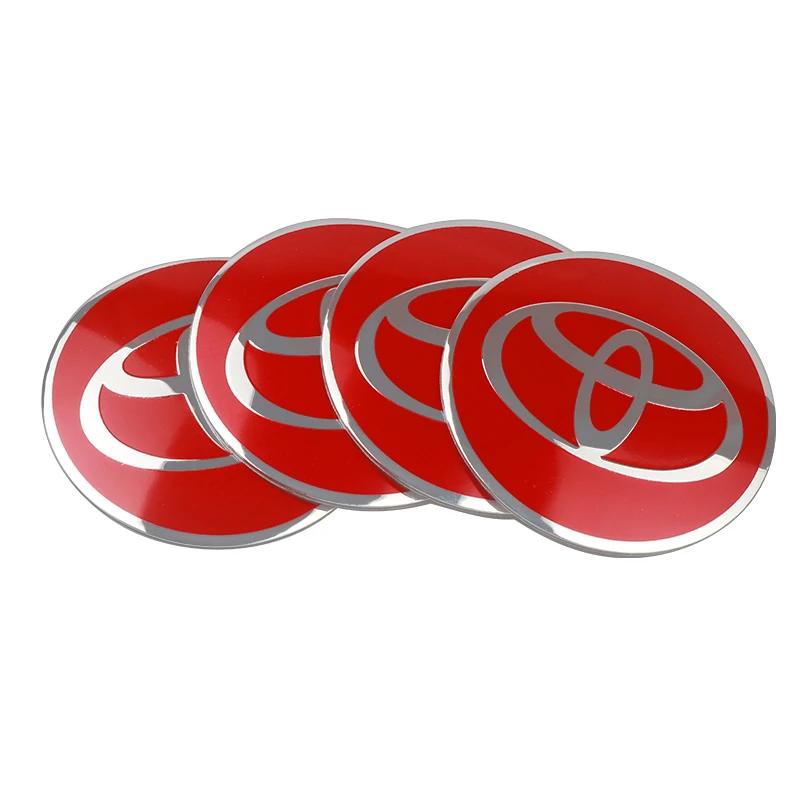 Для Toyota 2026 Новые колпаки на ступицу 4 шт. Центральный колпак колеса автомобиля Алюминиевая металлическая наклейка с логотипом для Toyota Corolla Camry Rav4 Yaris Hilu