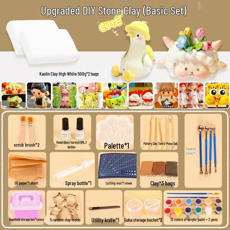 Набор глины для лепки из камня своими руками: Легкая полимерная глина и цветной пластилин для поделок