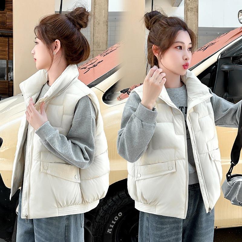 Пуховый хлопковый жилет женский хлопковый жакет жилет утолщенный теплый жакет без рукавов хлопковый жилет жилет женский хлопковый жакет