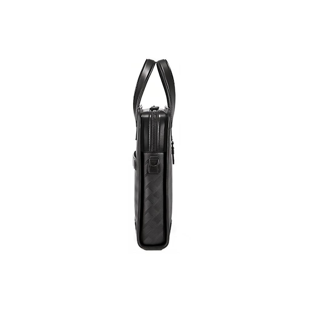 Montblanc Серия 3.0 Стиль Логотип Бренда Однотонный Застежка-молния Ультратонкая Кожаная Ручная Сумка Наплечная Сумка Через Плечо Портфель Мужские Сумки Черный 129962