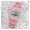 Casio Серия DIGITAL - Квадратные Модные Водонепроницаемые Спортивные Кварцевые Часы с Резиновым Ремешком Японские и Корейские Часы Женские Часы Розовый Циферблат W-218HC-4AV