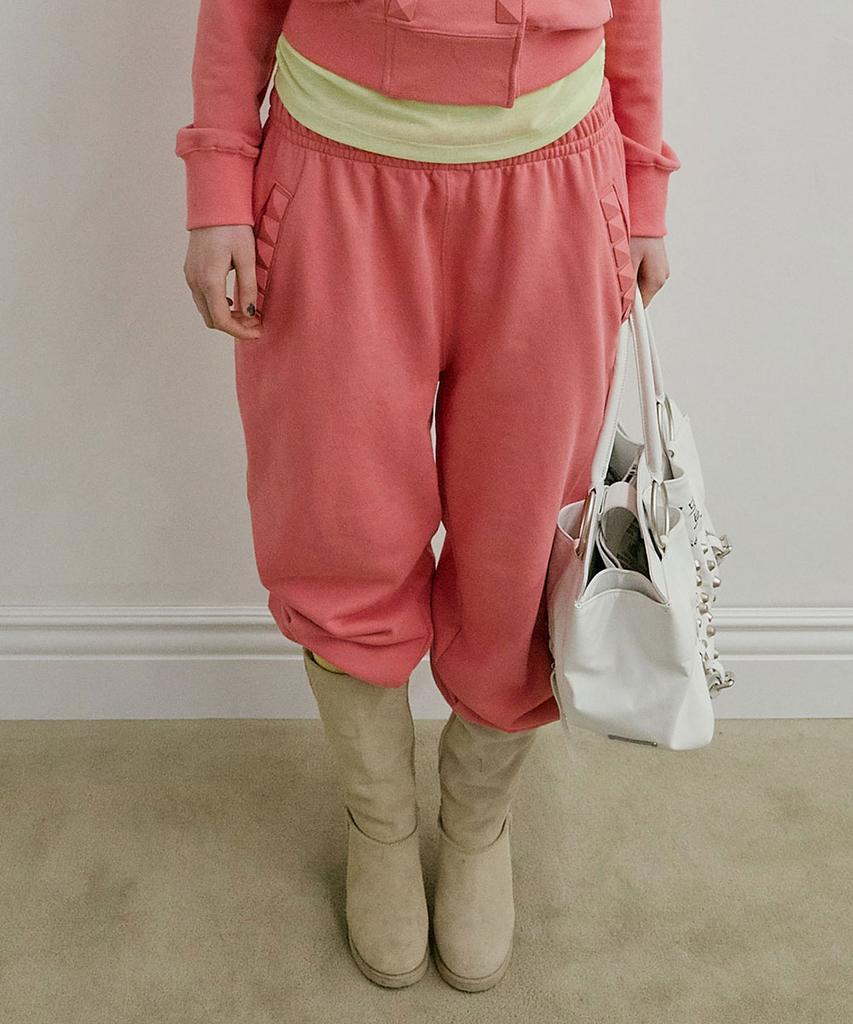 SCULPTOR Napoleon Stud Sweatpants Acid Pink