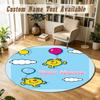 Round Rug Custom NameMr. Men & Little Miss Pattern Non Slip Carpet Home Floor Decor