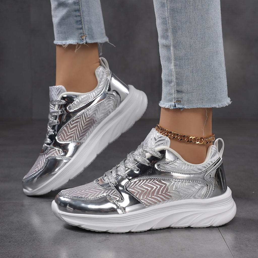 TUINANLE Женские блестящие кроссовки с пайетками, дышащая сетчатая обувь, удобная обувь