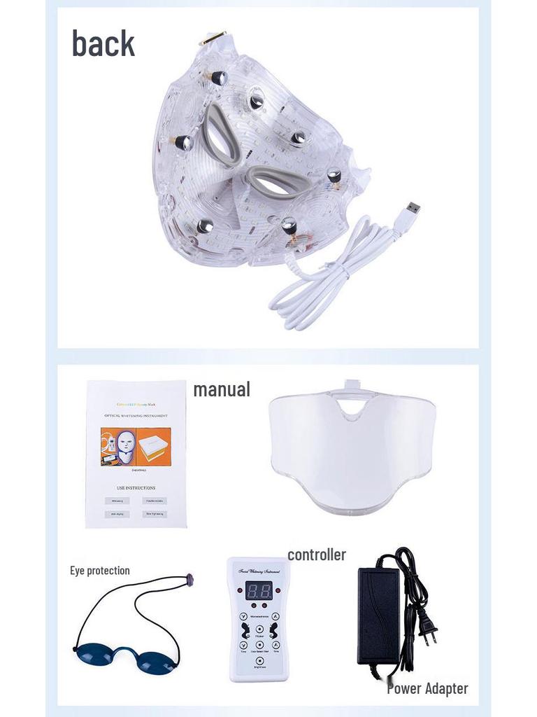 Светодиодный косметический прибор: Семицветная светотерапевтическая маска для ухода за кожей лица и шеи