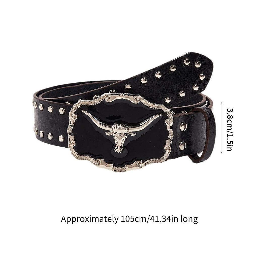 Поясной ремень с гравированной пряжкой для ковбоя, ковбойши, с лонгхорном, винтажный ремень, горячая девушка, поясная цепочка, с шипами, сексуальный, оверсайз ремень