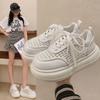 CO2026 Summer Mesh Lace-Up Sponge Cake Thick-Soled White Shoes for Women