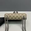 [Pre-Owned] Dionysus Textured Tiger Head Spur Buckle Logo Print Canvas And Suede Chain Shoulder Bag - Excellent #1IKKRC0