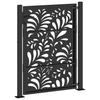 Garden Gate Black 100 x 125 cm Steel Wavy Design